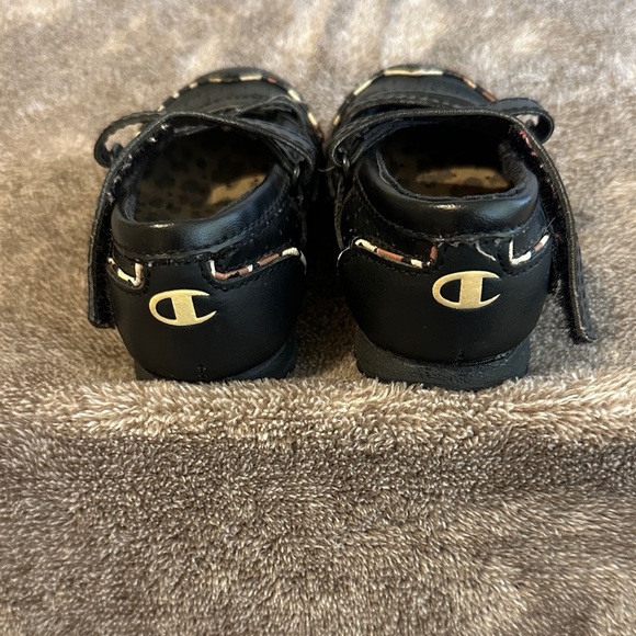 Champion Black Kids Dress Shoes with Leopard Print - Picture 3 of 5